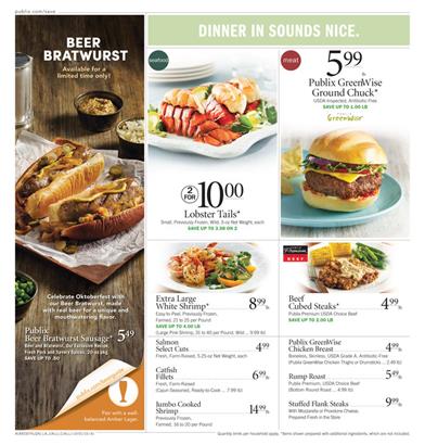 Publix Dinner Ideas and Grocery Shop October 2015