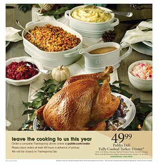 Publix Deli Turkey Dinner Fully Cooked Thanksgiving 2019 49 99 Weeklyads2