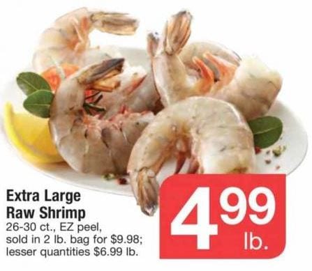 Acme Ad Extra Large Raw Shrimp Deal