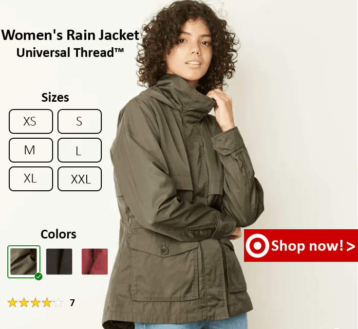 target womens rain banner