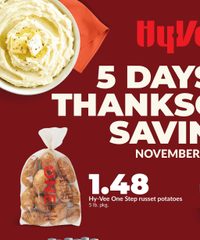 Hy-vee Ad 5 DAYS OF THANKSGIVING SAVINGS November 22 - 26, 2025