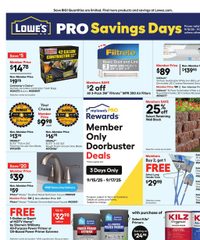 Lowe's Ad PRO Savings Days September 15 - 26, 2025