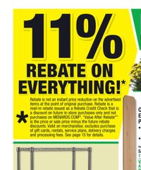 Menards Ad 11% Rebate* Sale August 12 - 24, 2026