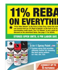 Menards Ad 11% Rebate* Sale August 20 - September 1, 2025
