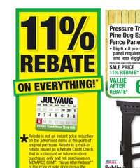 Menards Ad 11% Rebate* Sale July 29 - August 10, 2026