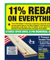 Menards Ad 11% Rebate* Sale May 14 - 26, 2025