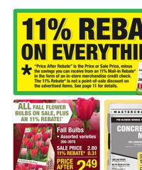 Menards Ad 11% Rebate* Sale September 24 - October 5, 2025