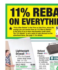 Menards Ad 11% Rebate* Sale September 3 - 14, 2025