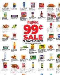 Hy-Vee 3 DAYS 99¢ SALE October 23 - 25, 2026