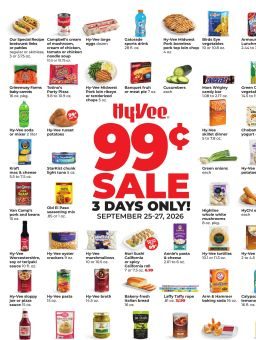 Hy-Vee 3 DAYS ONLY! September 25 - 27, 2026
