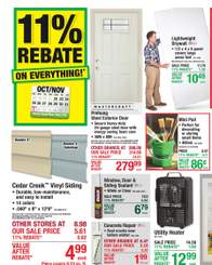 Menards 11% Rebate* Sale October 21 - November 1, 2026