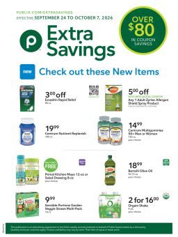 Publix Extra Savings September 24 - October 7, 2026