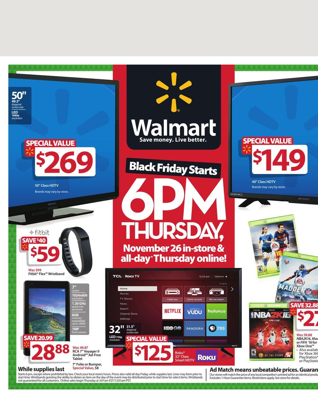 Walmart Black Friday Ad Nov 26 - Nov 27 2015
